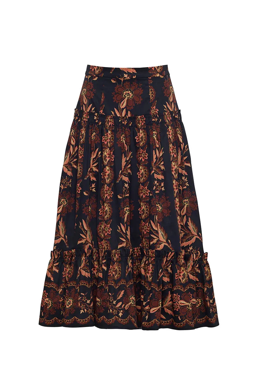 203 Tisbury floral print skirt