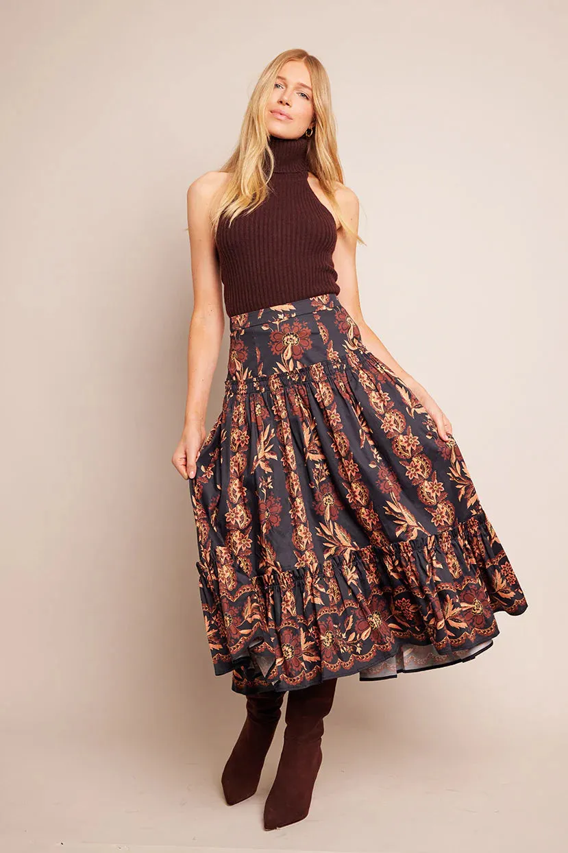 203 Tisbury floral print skirt