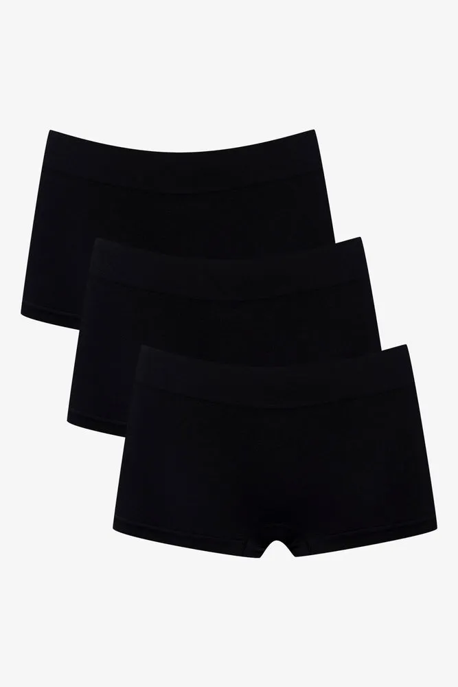 3 Pack Seamfree Boyleg Black