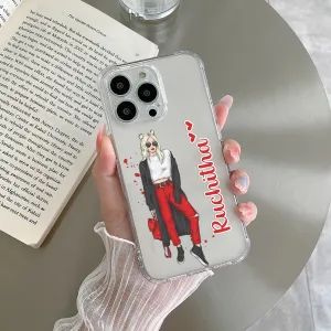 Attitude Girl Customize Transparent Silicon Case For iPhone