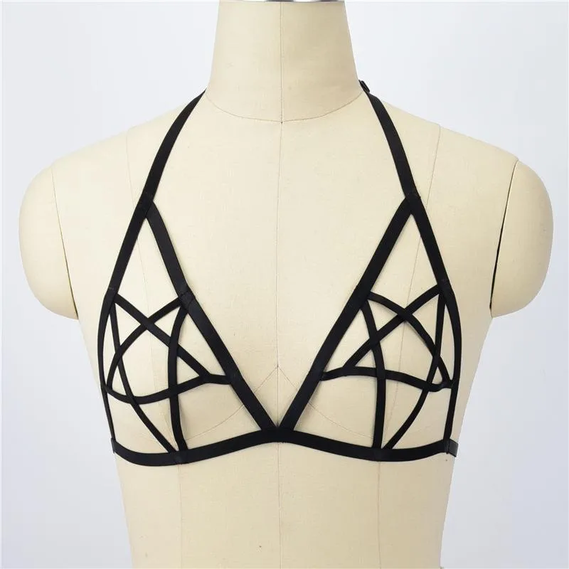 Black Star Open Cup Bra