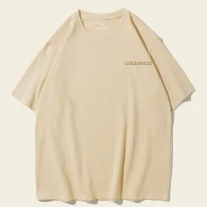 Customised Text Tee in Sand Beige