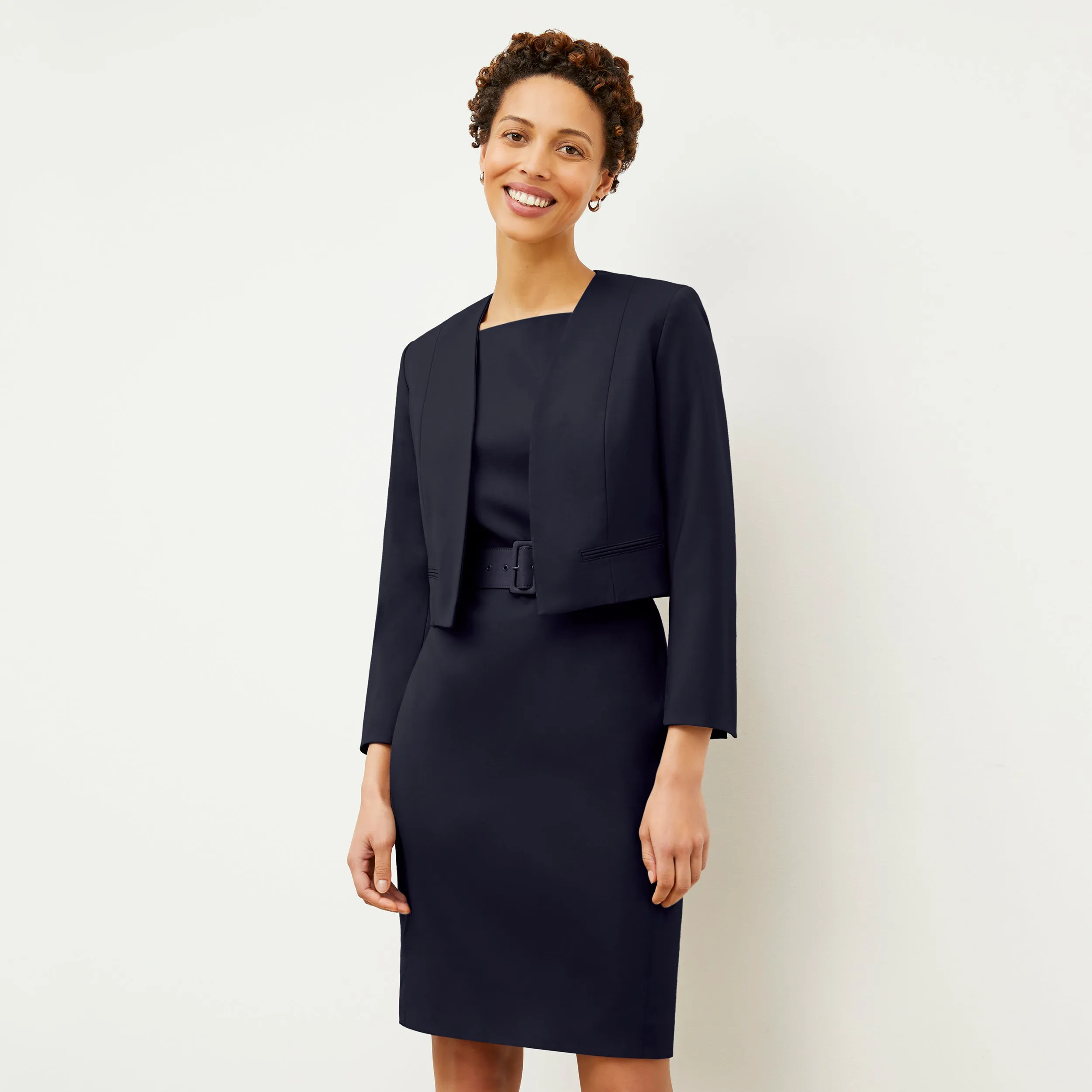 Cynthia Dress - Washable Wool Twill :: Dark Navy