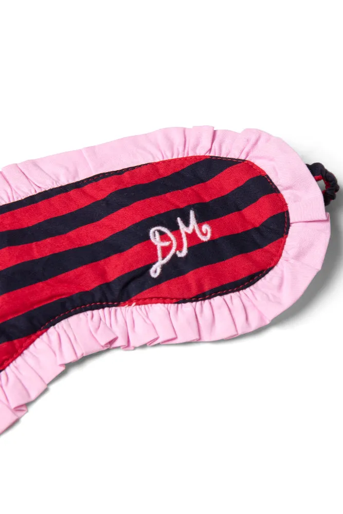 damson pj eye mask - red/navy stripe