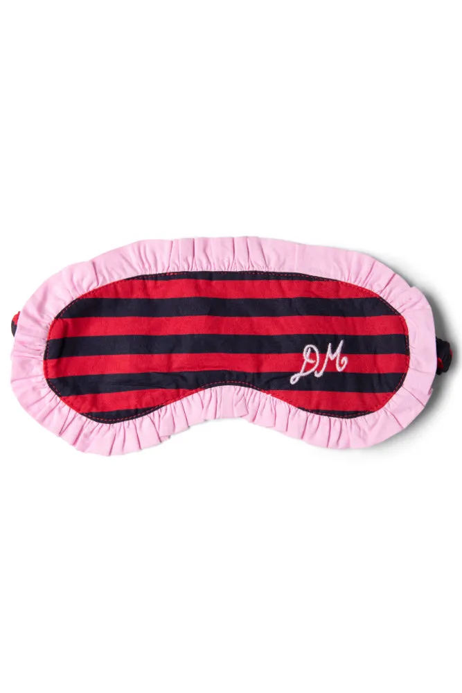 damson pj eye mask - red/navy stripe