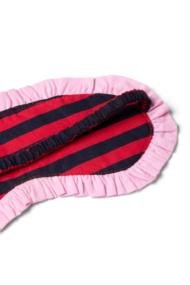 damson pj eye mask - red/navy stripe