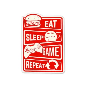 Eat Sleep Game Repeat Sticker