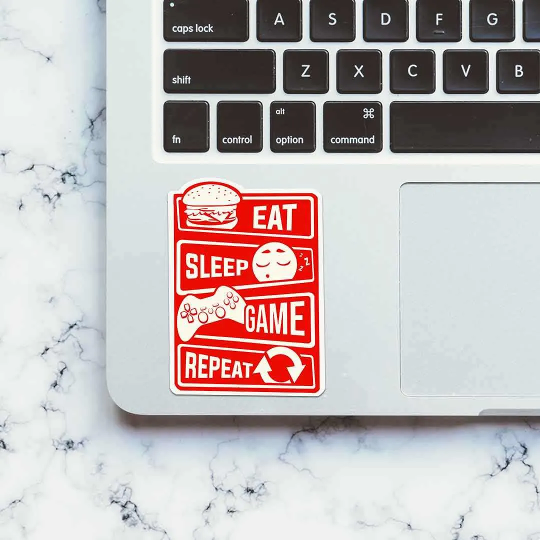 Eat Sleep Game Repeat Sticker