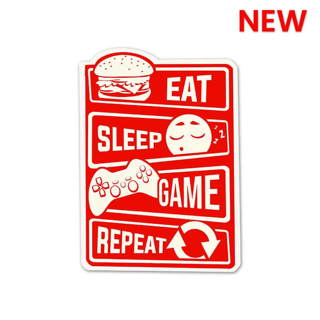 Eat Sleep Game Repeat Sticker