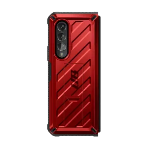 Galaxy Z Fold4 Unicorn Beetle Kickstand Case with Screen Protector-Metallic Red