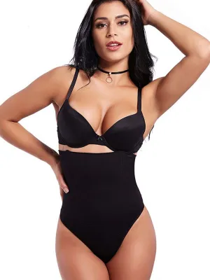 High-Waisted Boned Tummy Control Shaper Thong