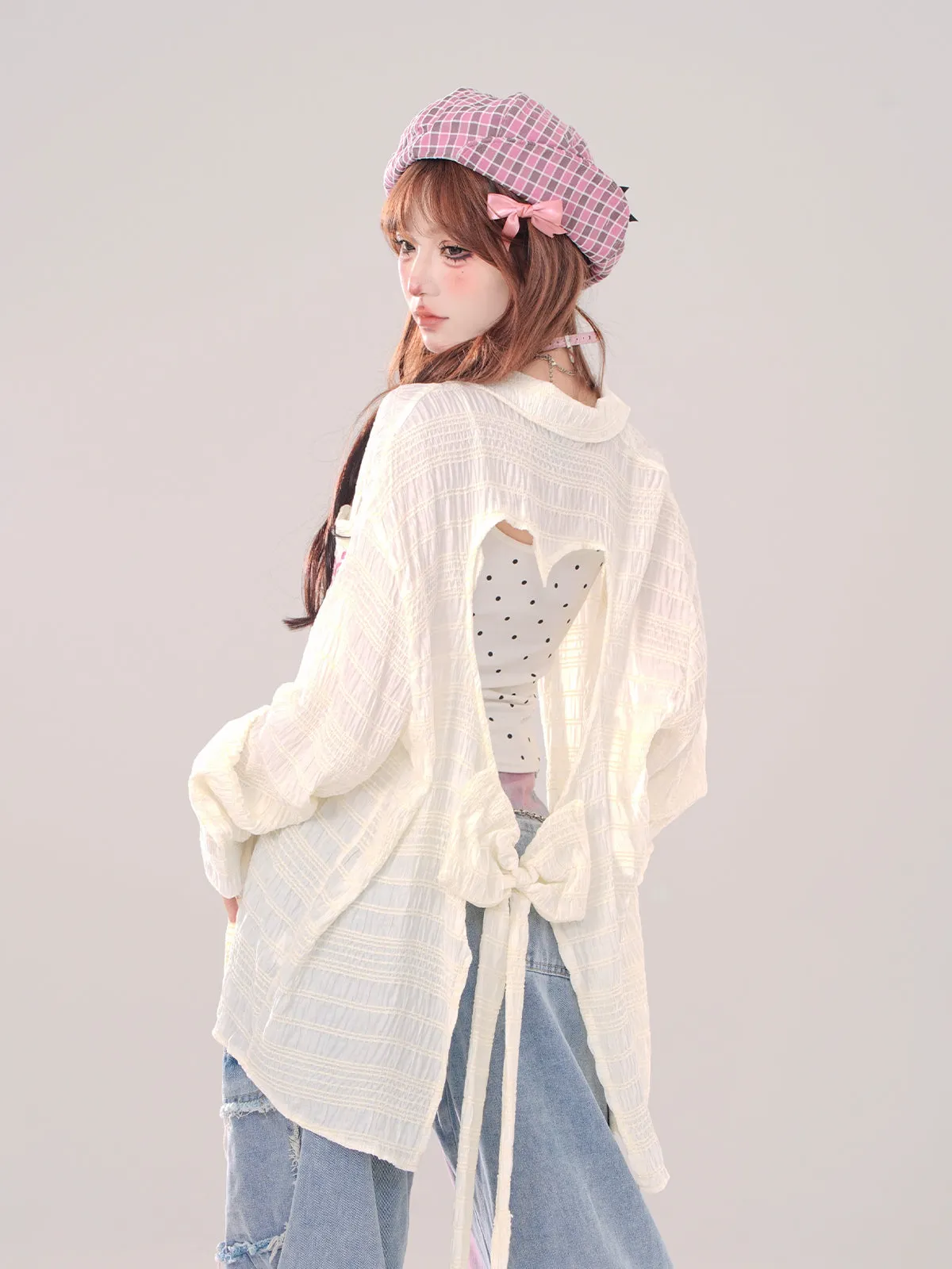 kellykitty Sweet Heart Transparent Shirt Jacket