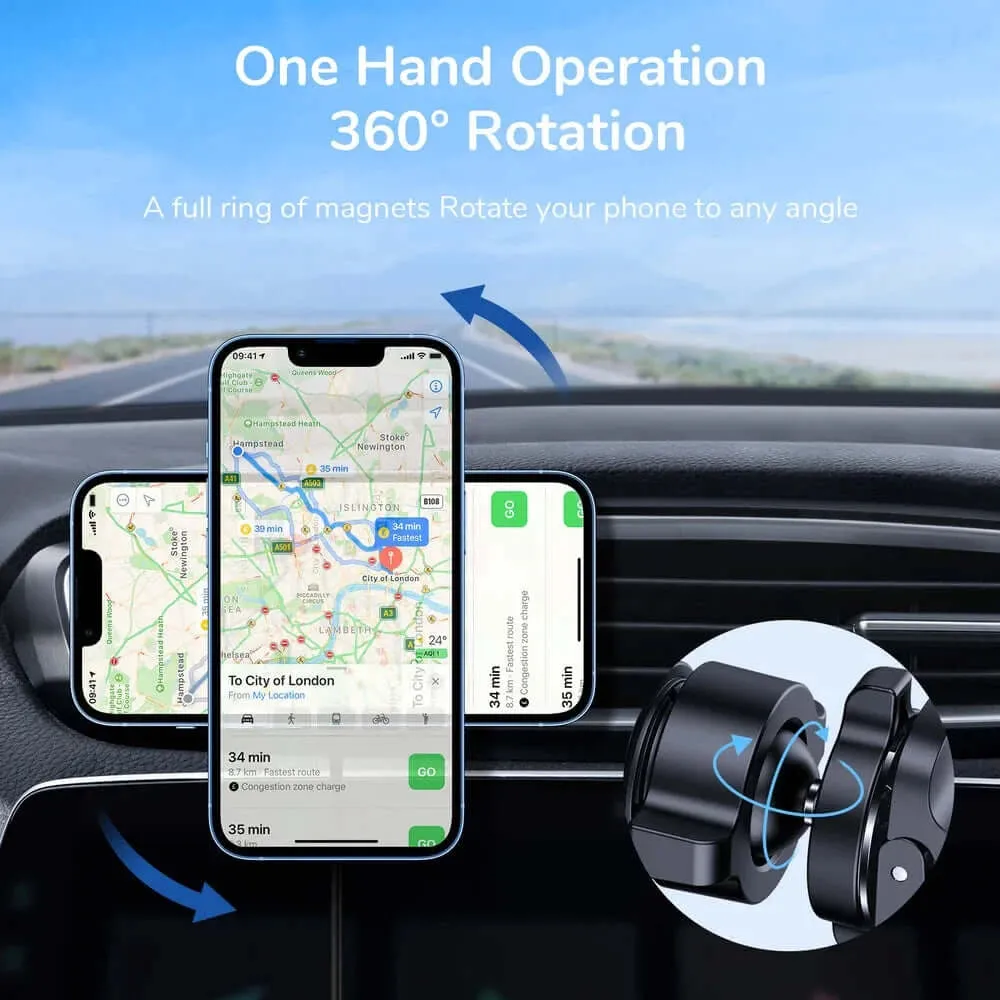 Magnetic Wireless Car Charger & Phone Mount