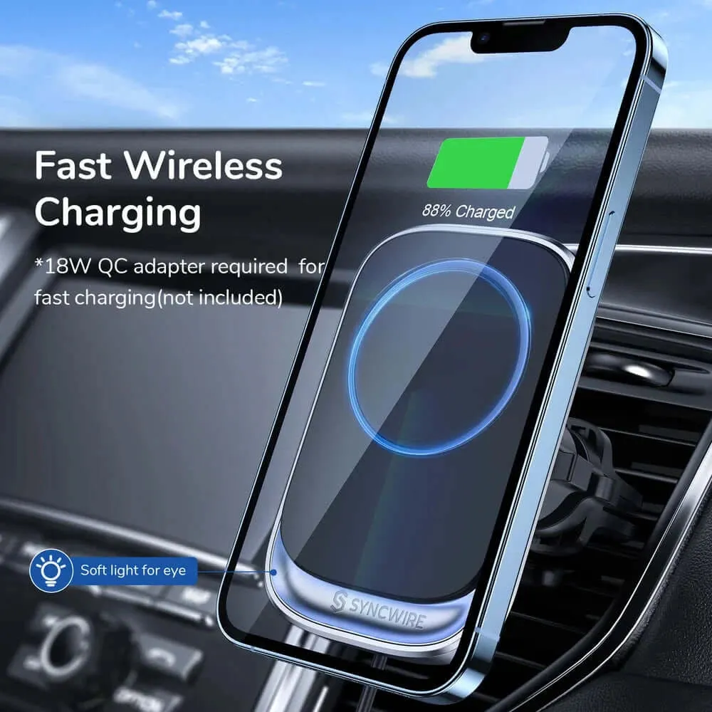 Magnetic Wireless Car Charger & Phone Mount