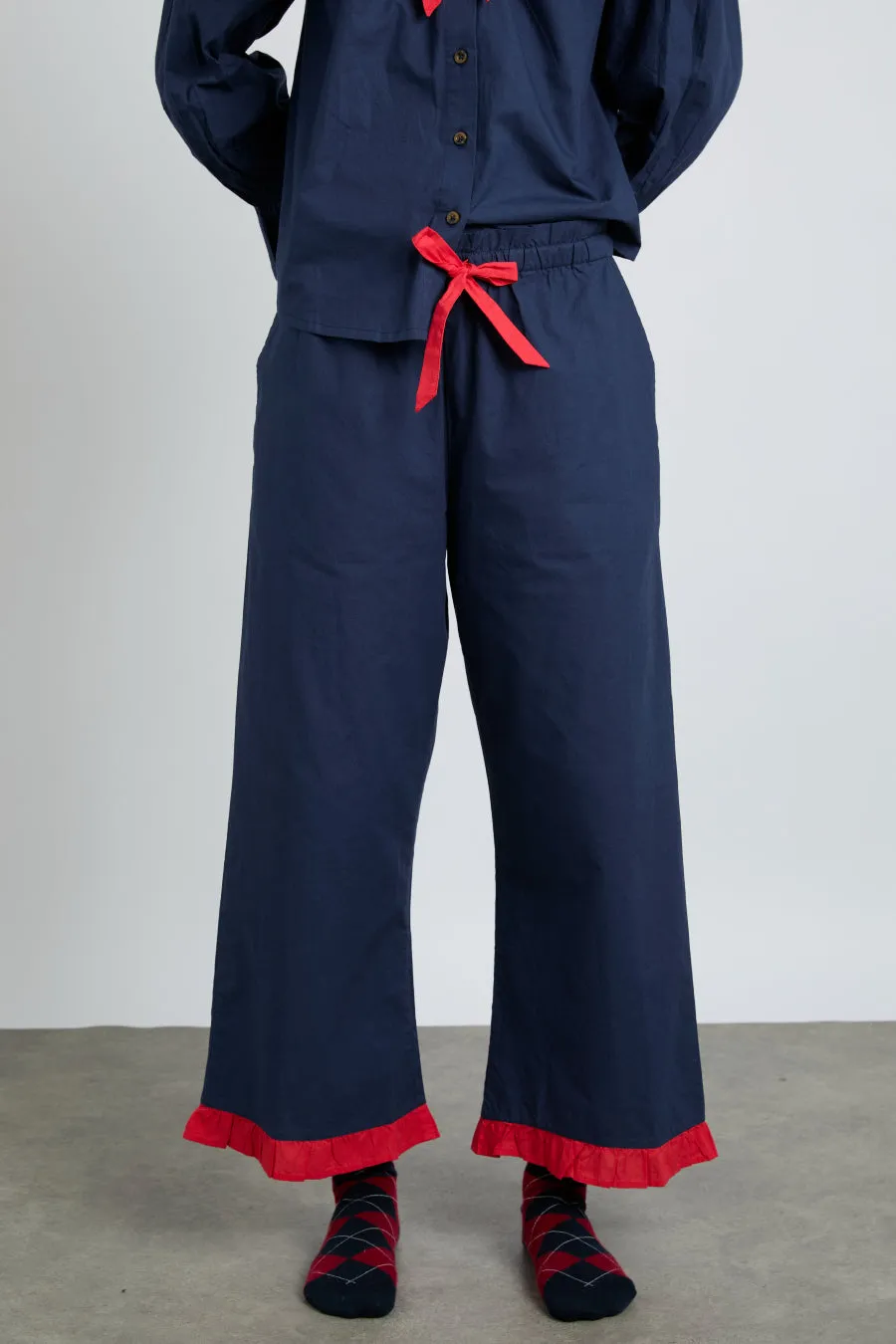 maria pj set- navy/red