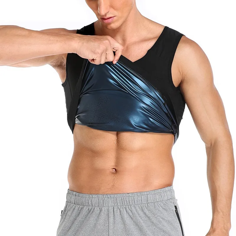 Men Sweat Sauna Body Shaper Vest Waist Trainer Slimming Tank Top