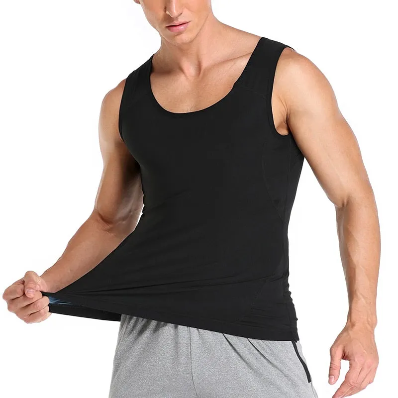 Men Sweat Sauna Body Shaper Vest Waist Trainer Slimming Tank Top