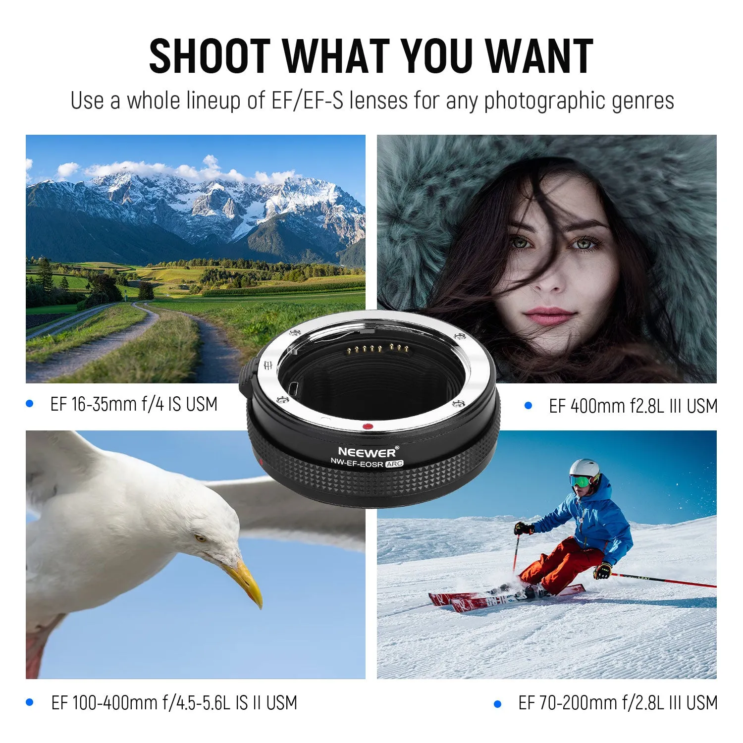 NEEWER EOS EF to RF Lens Adapter