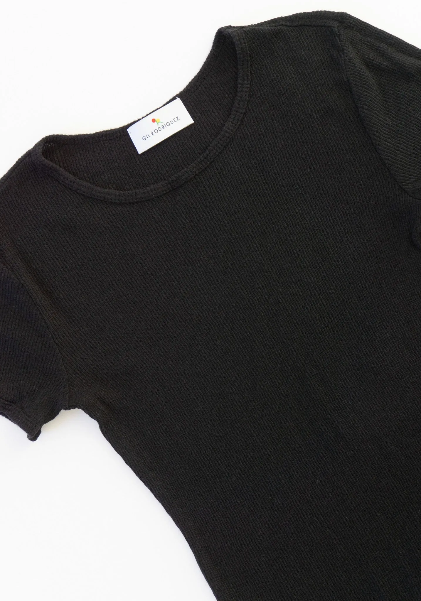 Pointelle Perla Tee in Black