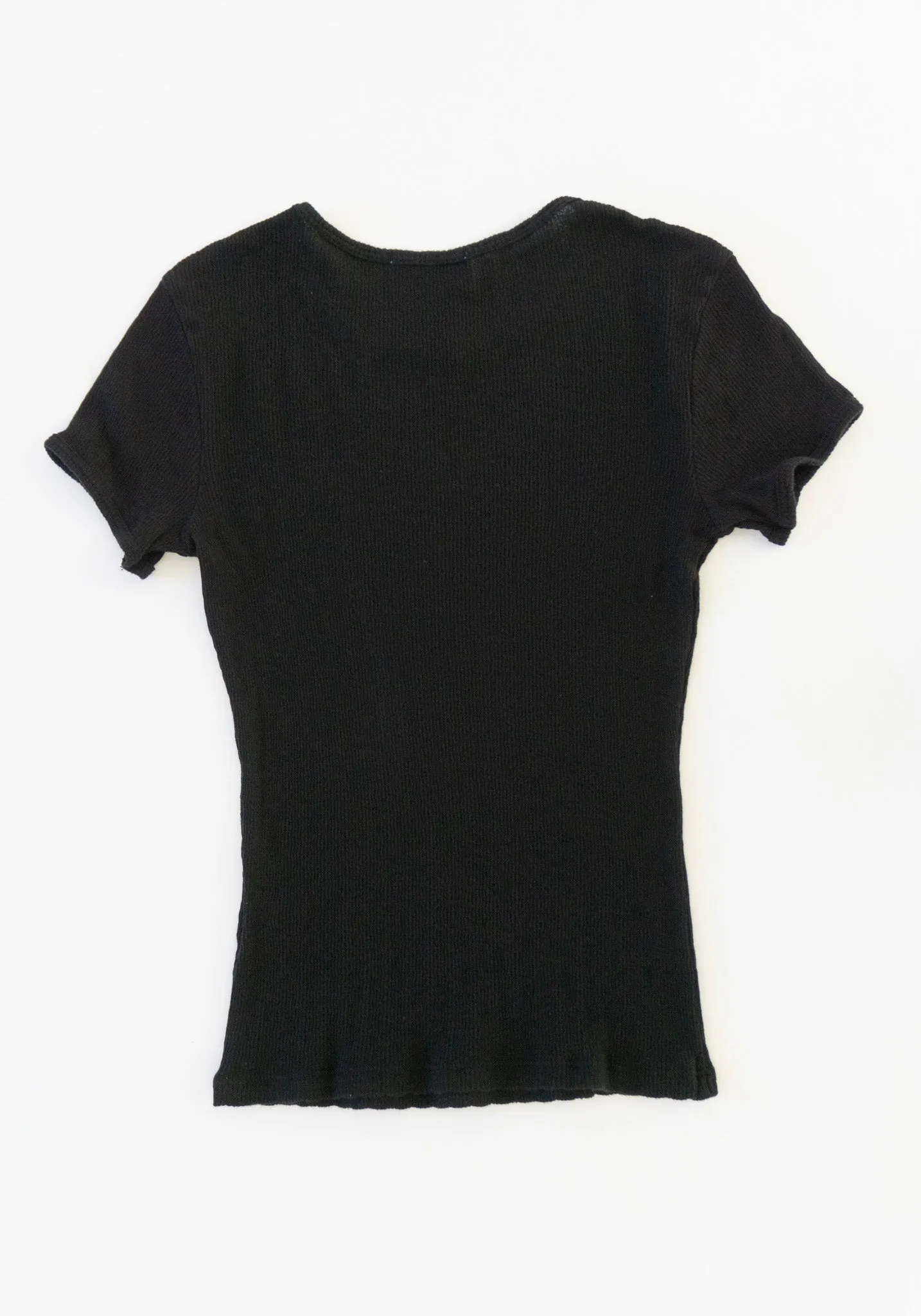 Pointelle Perla Tee in Black