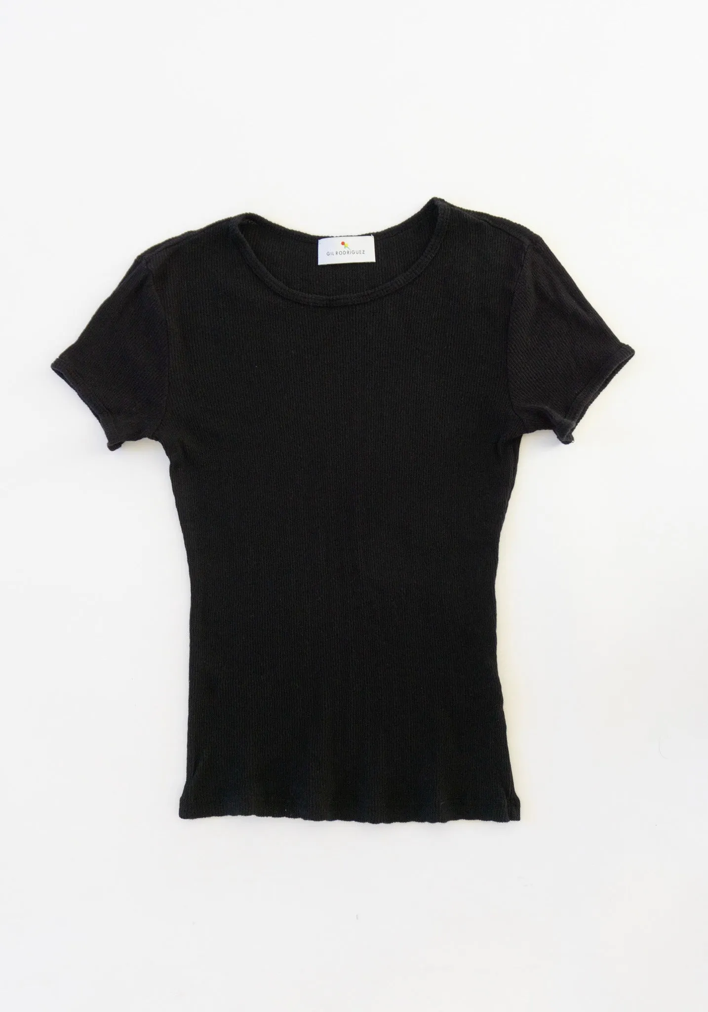 Pointelle Perla Tee in Black