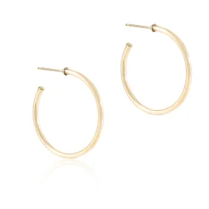 Round Gold 1.25" Post Hoop - 2mm - Smooth