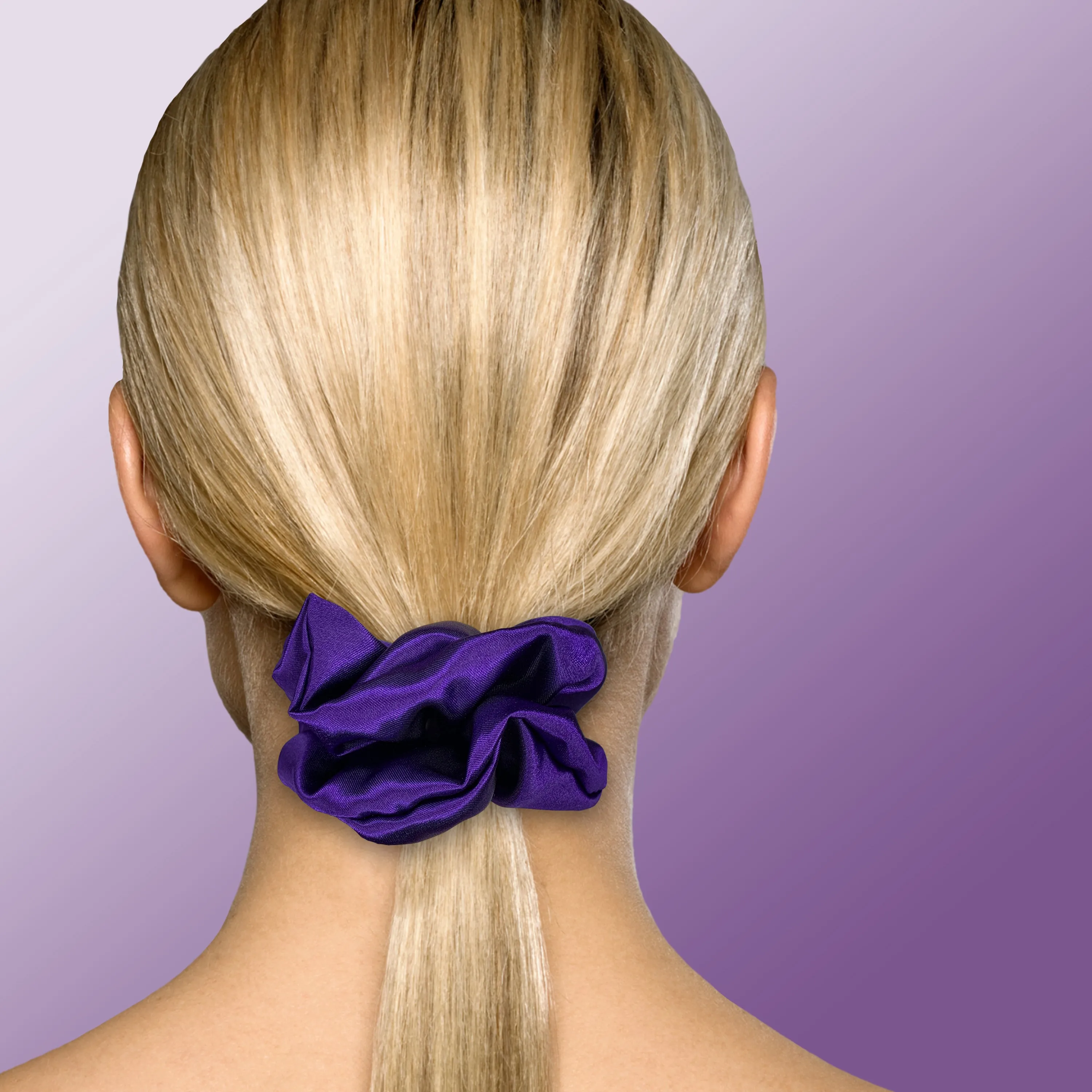 Scrunchies Premium Bridal Satin Available in 3 Sizes Made in the USA Purple