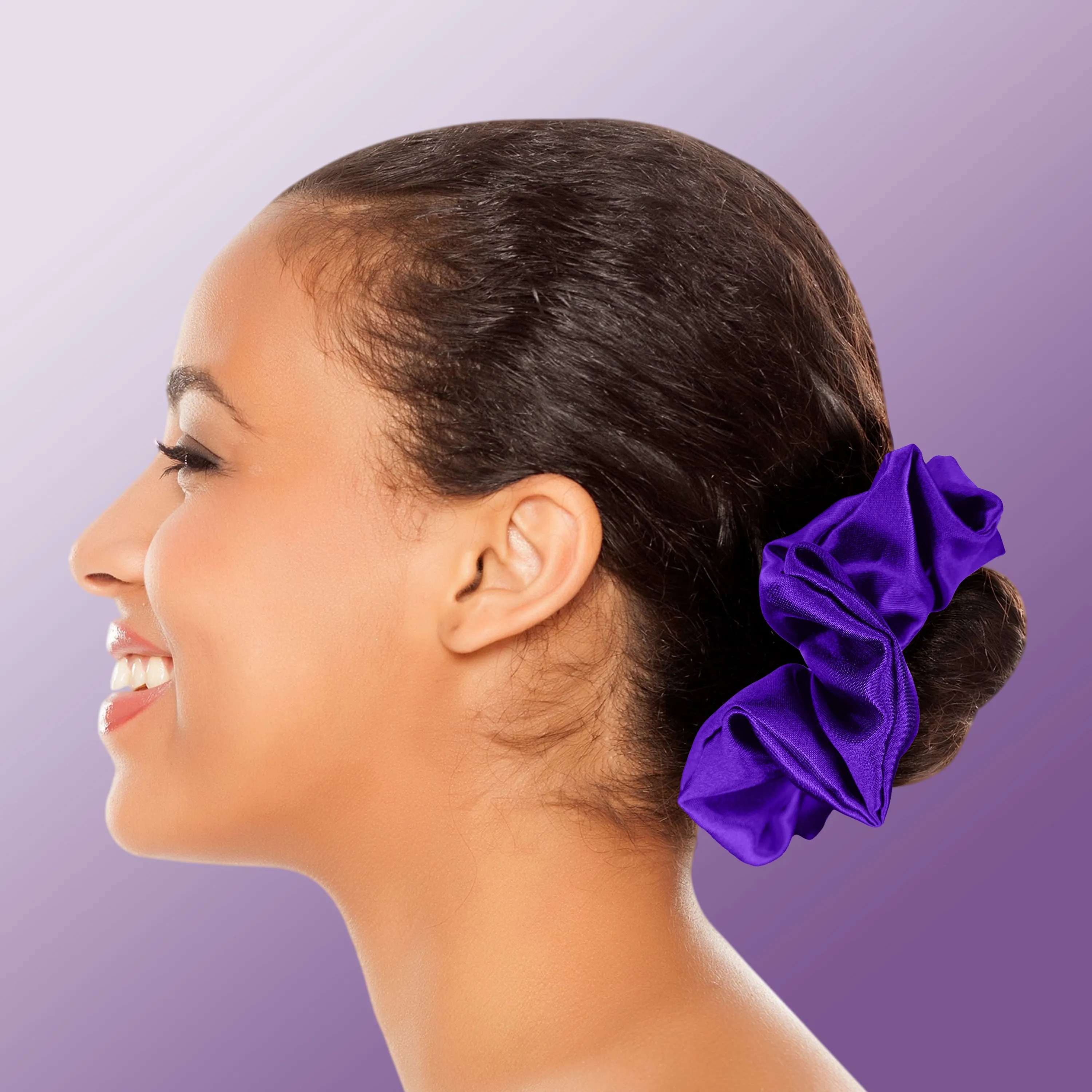 Scrunchies Premium Bridal Satin Available in 3 Sizes Made in the USA Purple