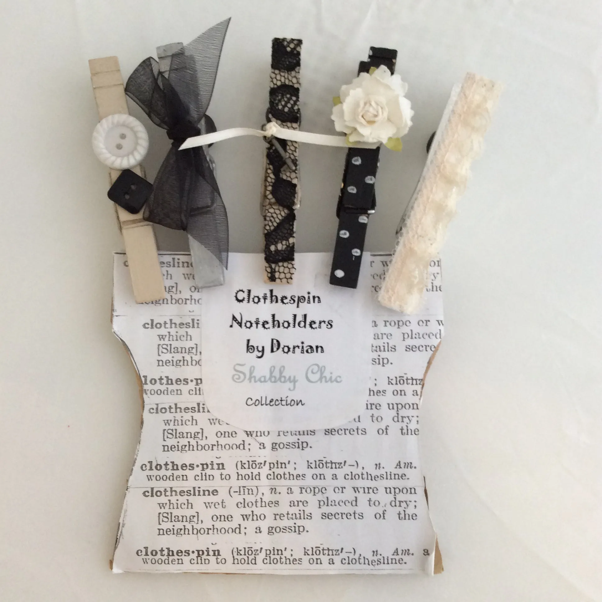 Shabby Chic Clothespin Noteholders