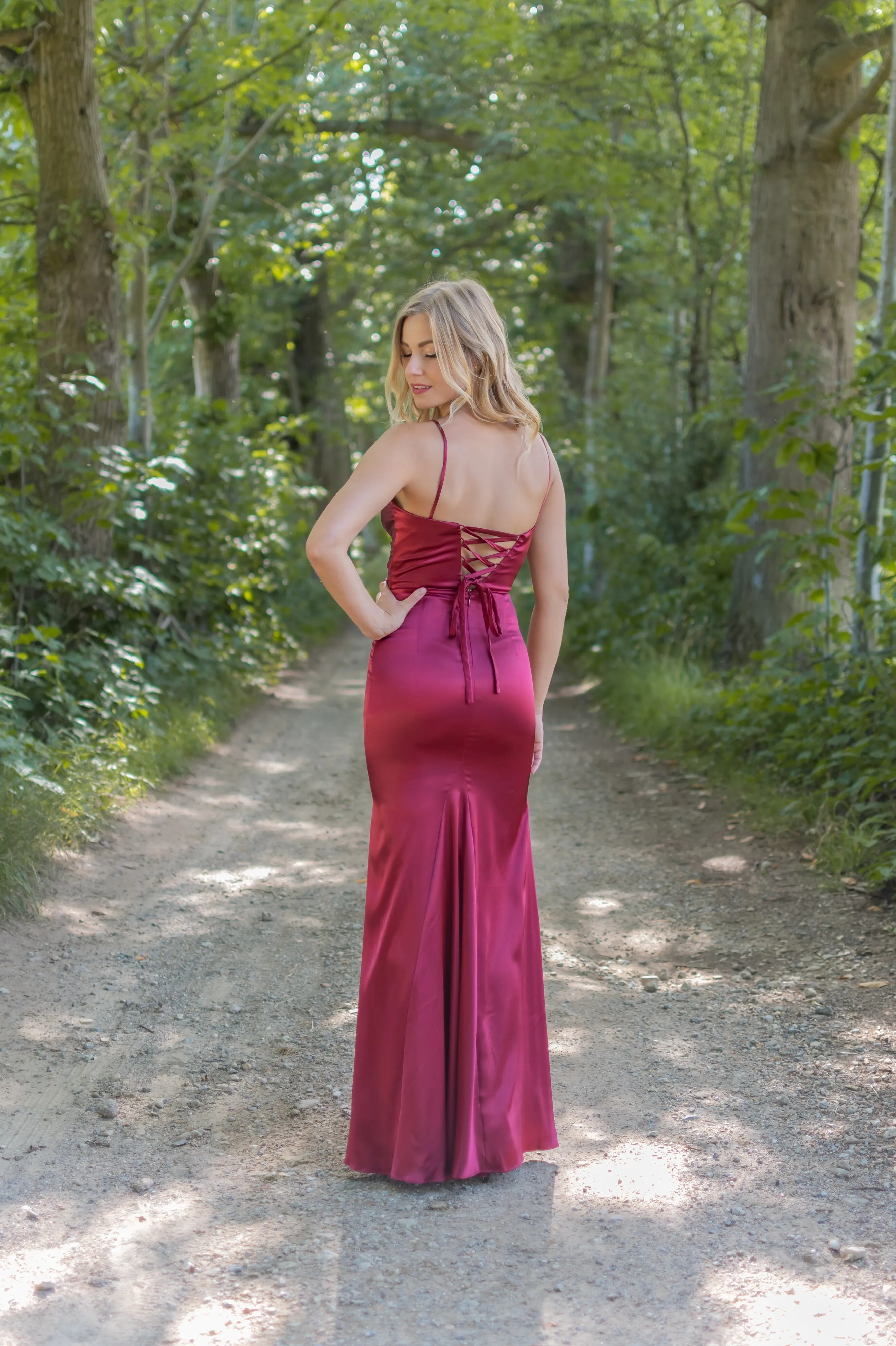 Special Occasion Dress - Wine Red