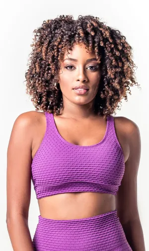 Sport Bra Textured Power Jakar Purple