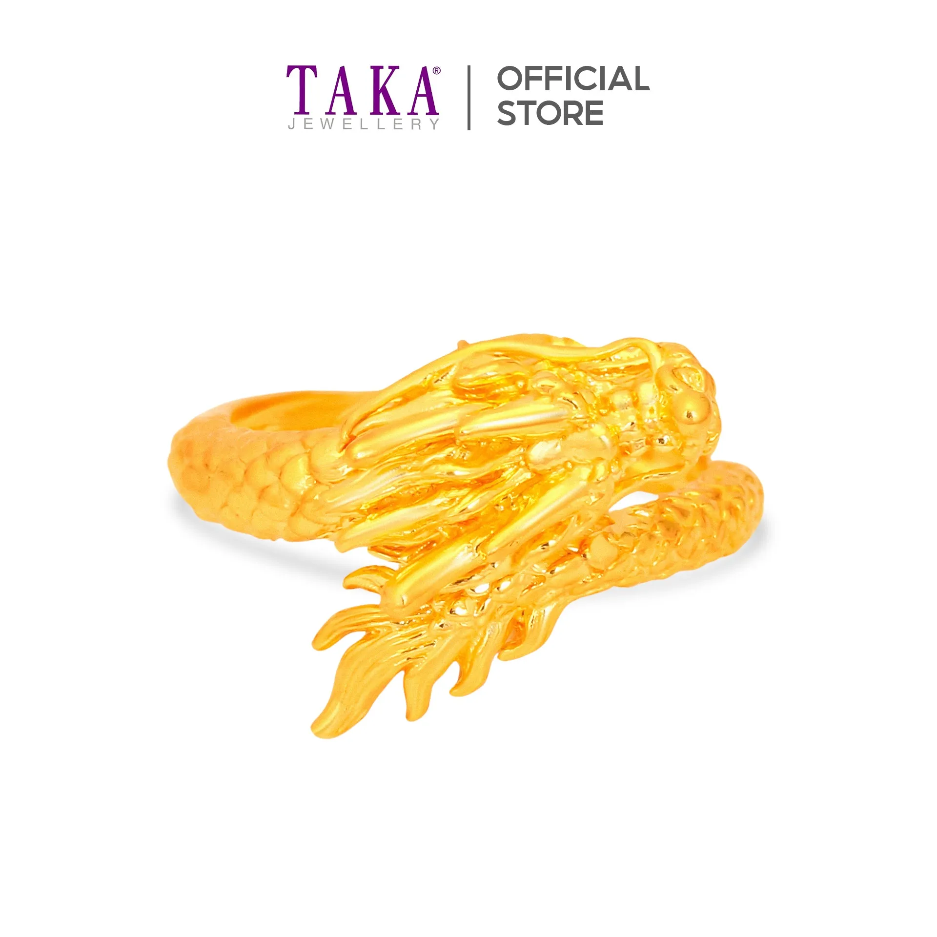 TAKA Jewellery 916 Gold Ring Dragon