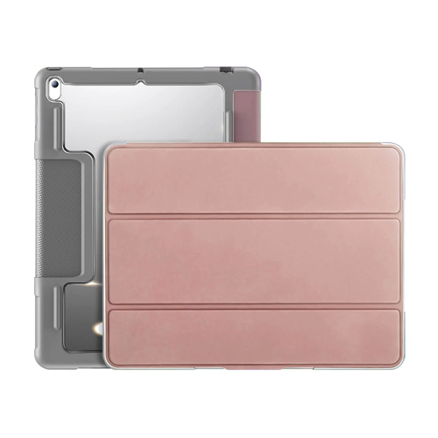 Tough On iPad 7 / 8 / 9th Gen 10.2" Case Smart Cover Rose Gold with Clear Back