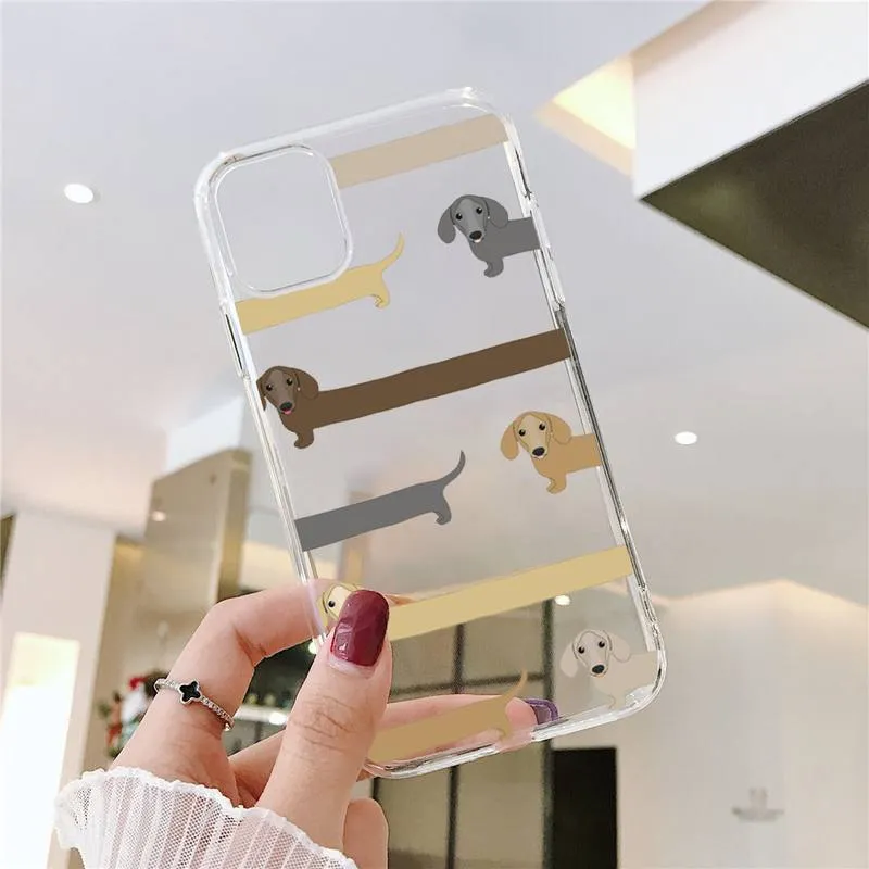 Transparent Dachshund Cartoon iPhone Cases