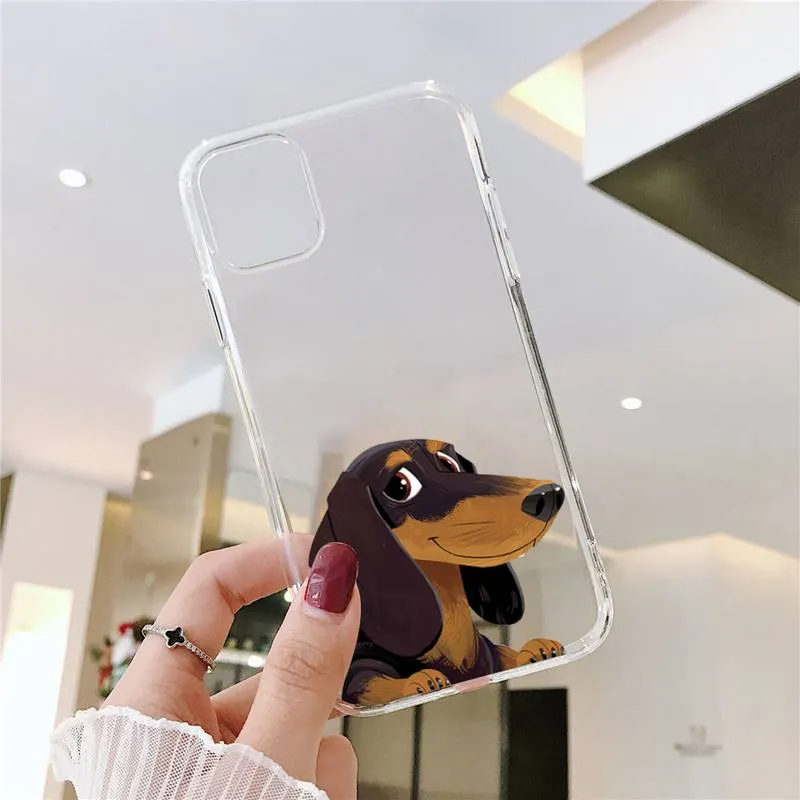 Transparent Dachshund Cartoon iPhone Cases