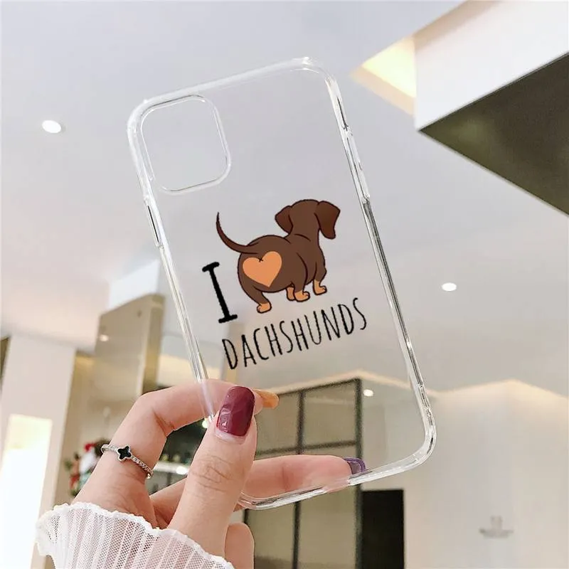 Transparent Dachshund Cartoon iPhone Cases