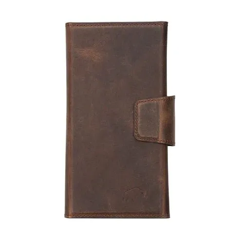 Tudor iPhone 16 Pro Max Wallet Case, Distressed Coffee