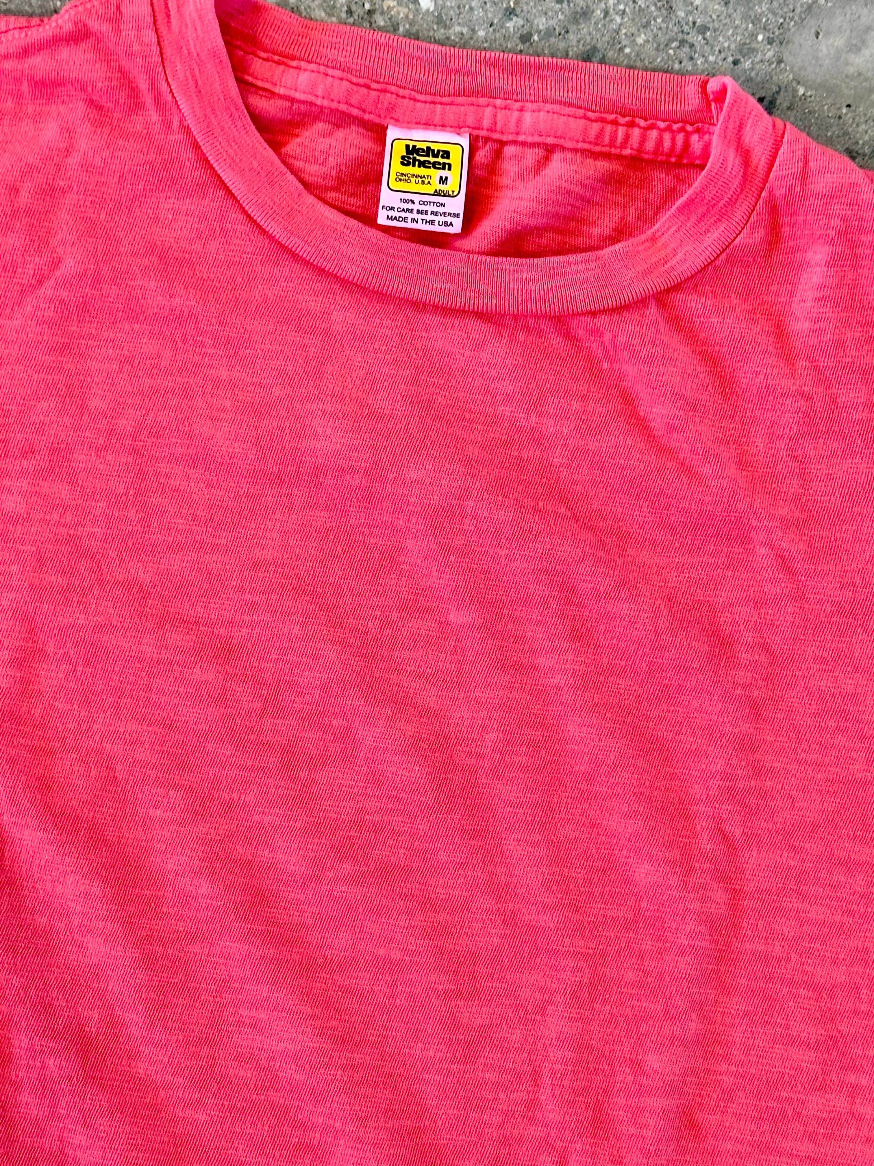 Velva Sheen Neon Pink Raspberry Rolled T-Shirt